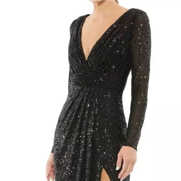 Mac Duggal 26490 Sequined Long Sleeve Gown, Size 14 $398 - Picture 5 of 9